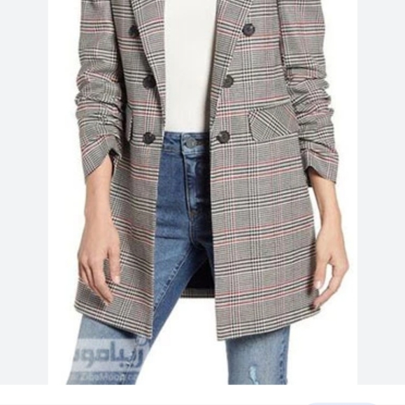 1. State Plaid Long Blazer gray - Picture 10 of 10